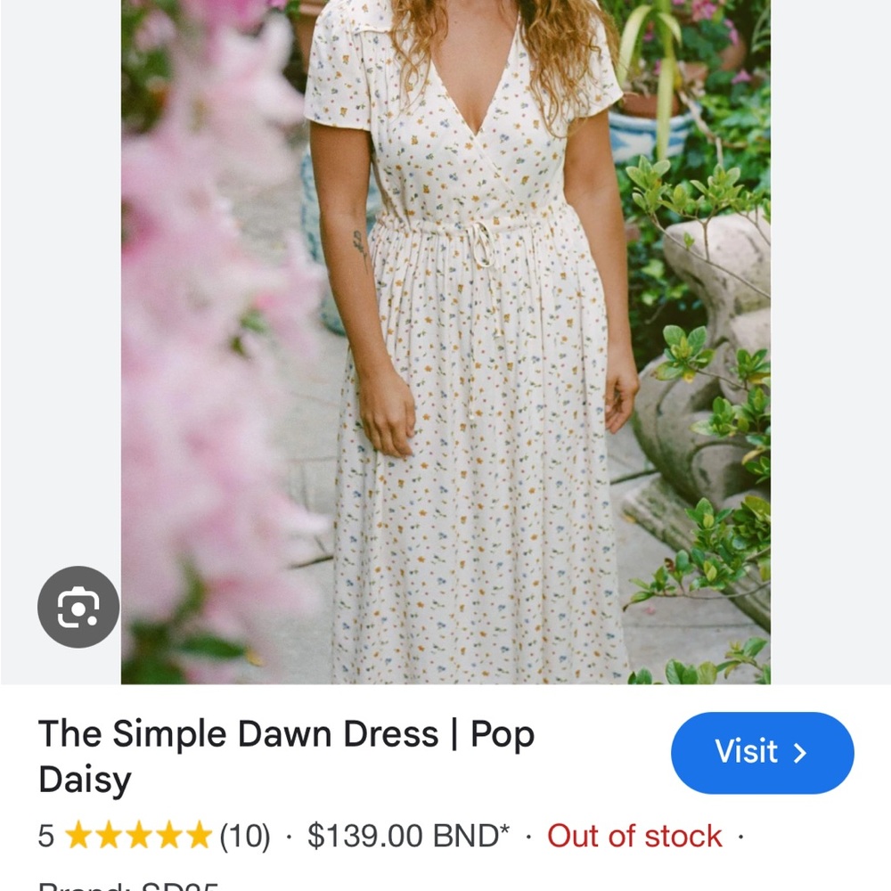 Christy Dawn Cream Floral Maxi Dress- worn once, two small stains (see photos)